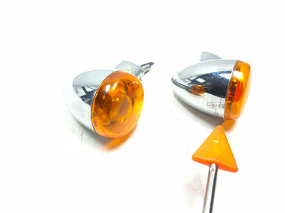 2000-2022 Harley Sportster Softail Dyna Rear Chrome Bullet Turn Signal 2pcs