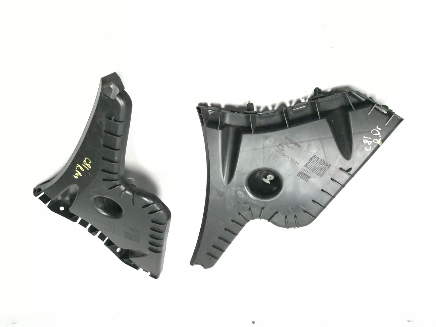 2013 Volvo S60 Rear Bumper Outer Mount Bracket Left & Right Pair OEM