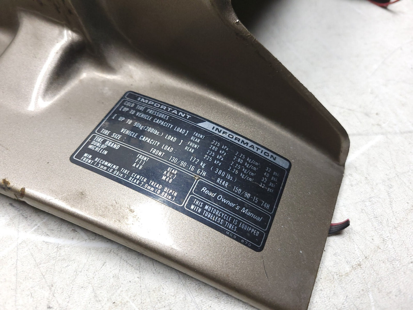 1984 - 1987 Honda Gl1200 Goldwing Rear Fender OEM