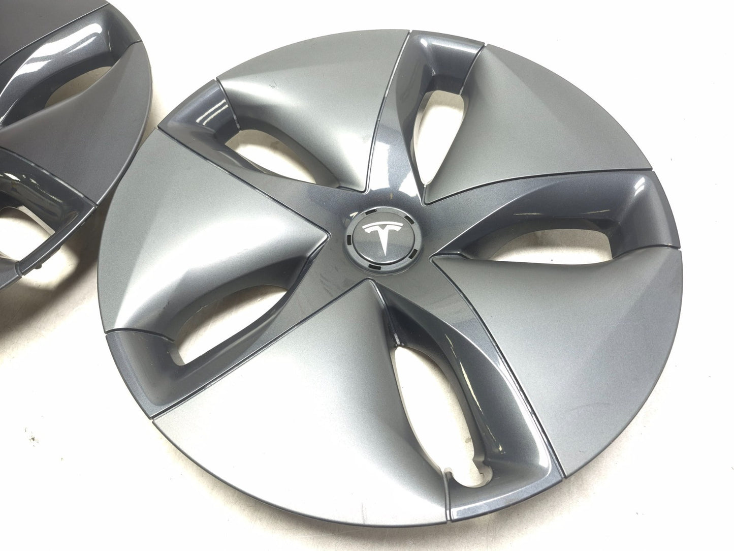 2019 Tesla Model 3 Aero Wheel Rim Hub Cap 18" Pair OEM
