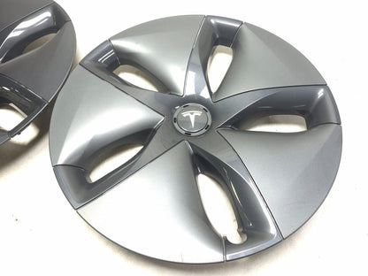 2019 Tesla Model 3 Aero Wheel Rim Hub Cap 18" Pair OEM