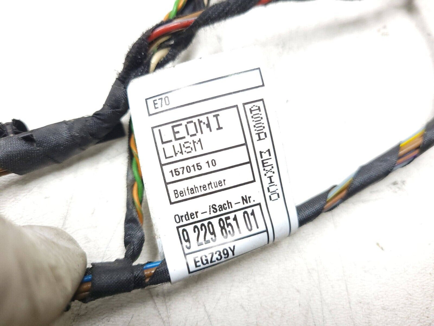07-13 Bmw X5 E70 Door Wire Harness Front Passenger Side Right OEM