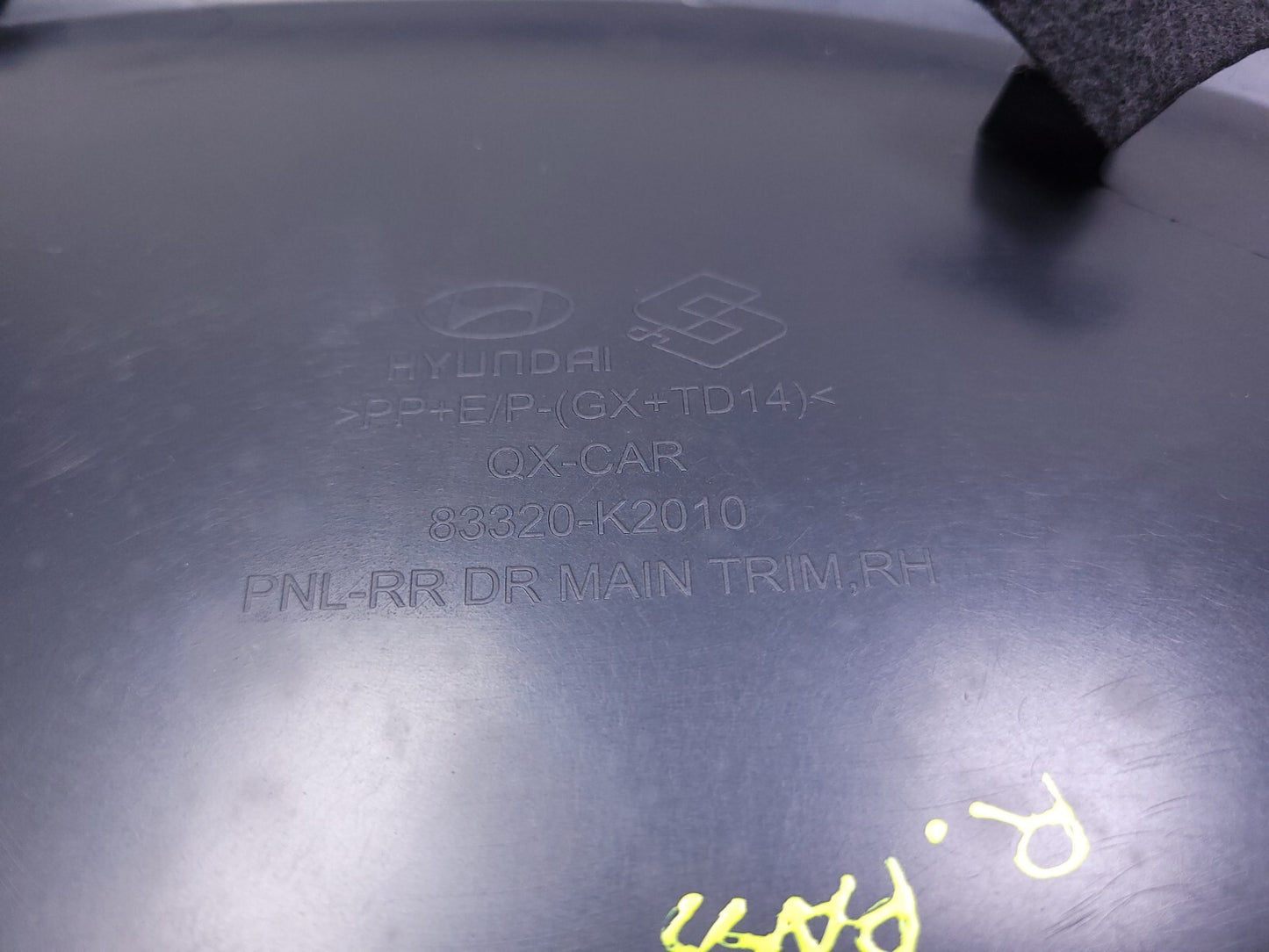 2020 Hyundai Venue Rear Passenger Door Panel OEM
