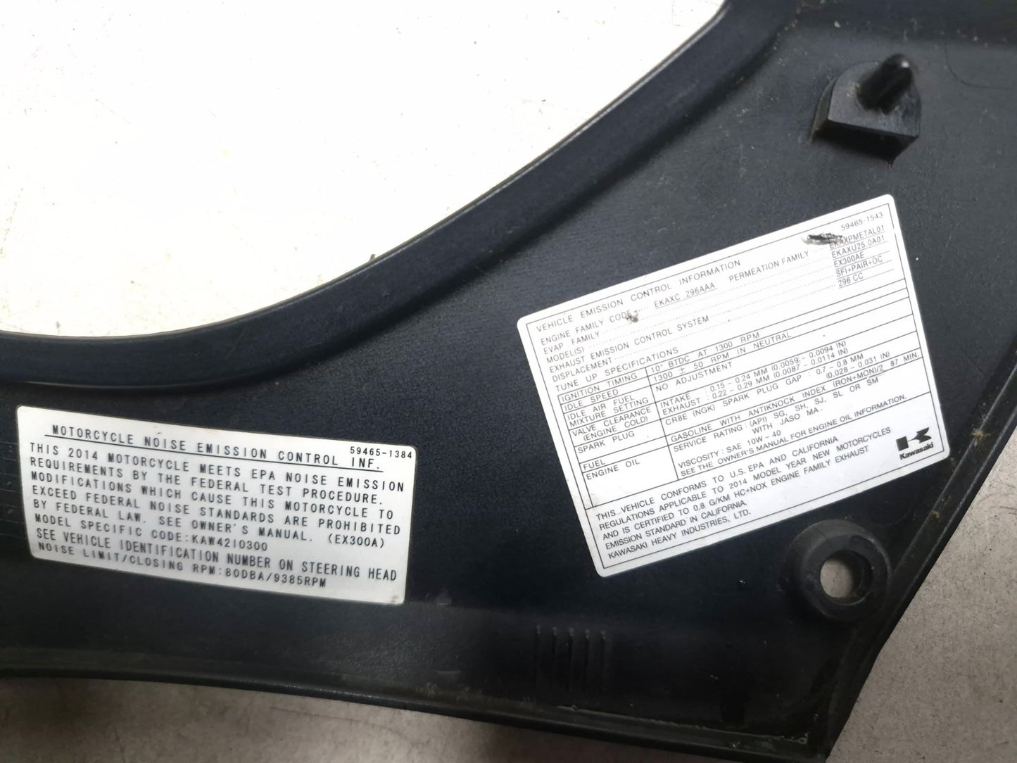 2014 Kawasaki Ninja 300 Ex300a Right & Left  Frame Cover Fairing Pair OEM