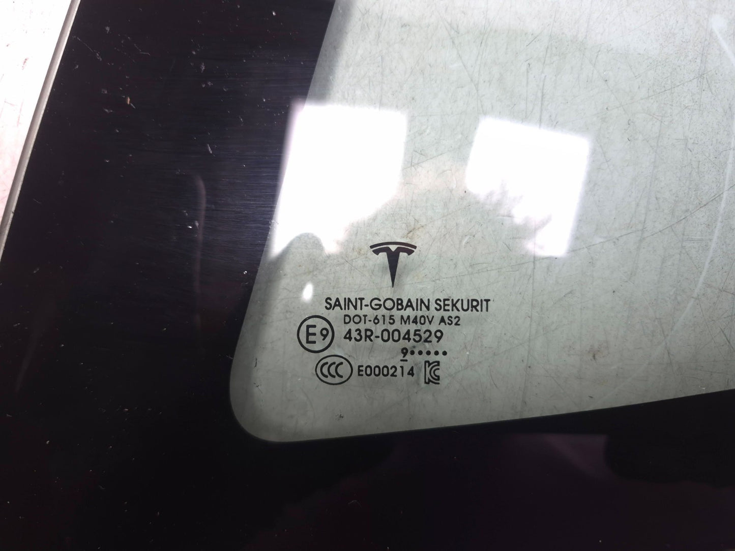 2019 Tesla Model 3 Rear Quarter Window Glass Left Driver Side OEM