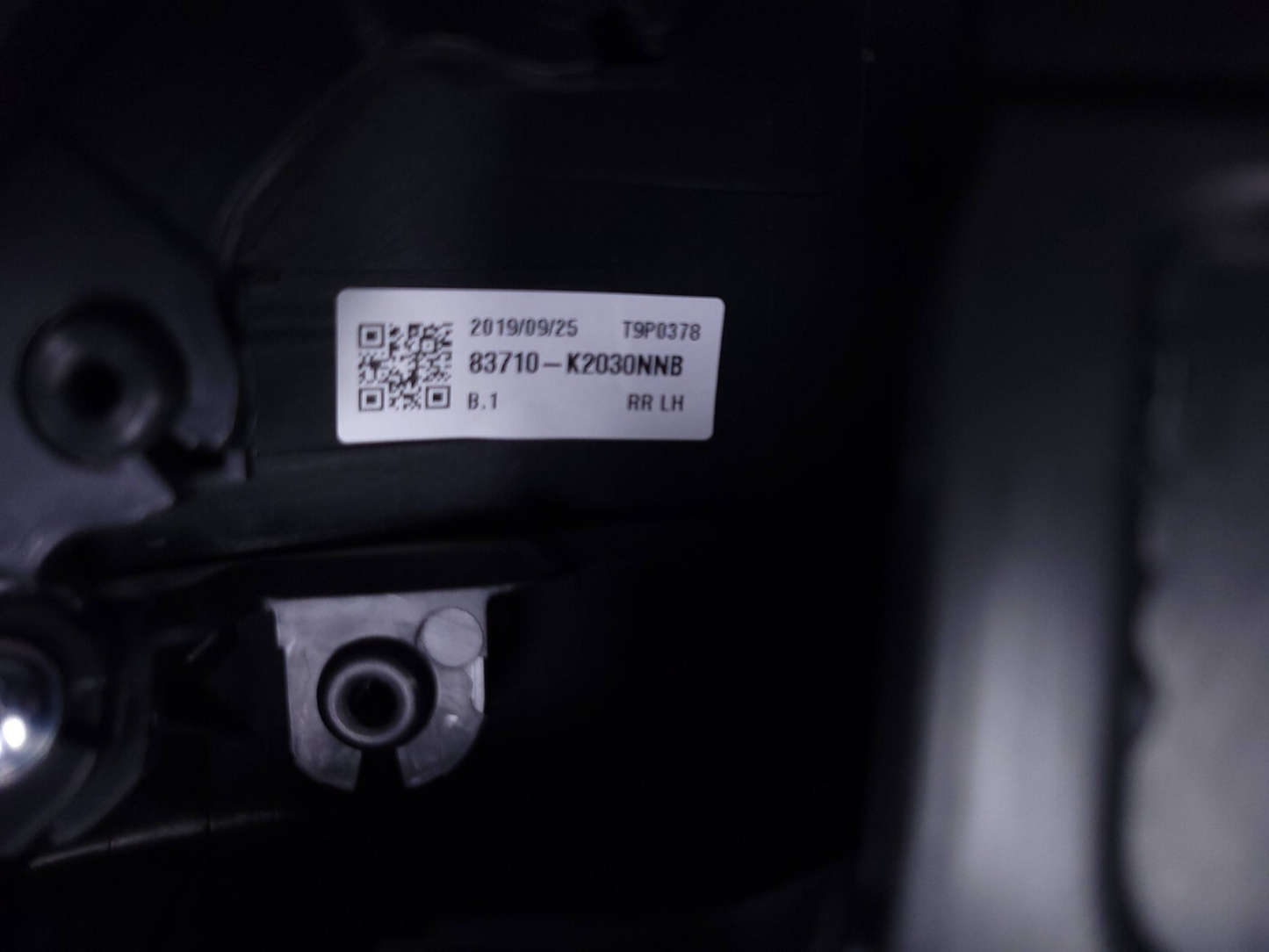 2020 Hyundai Venue Rear Driver Door Panel OEM