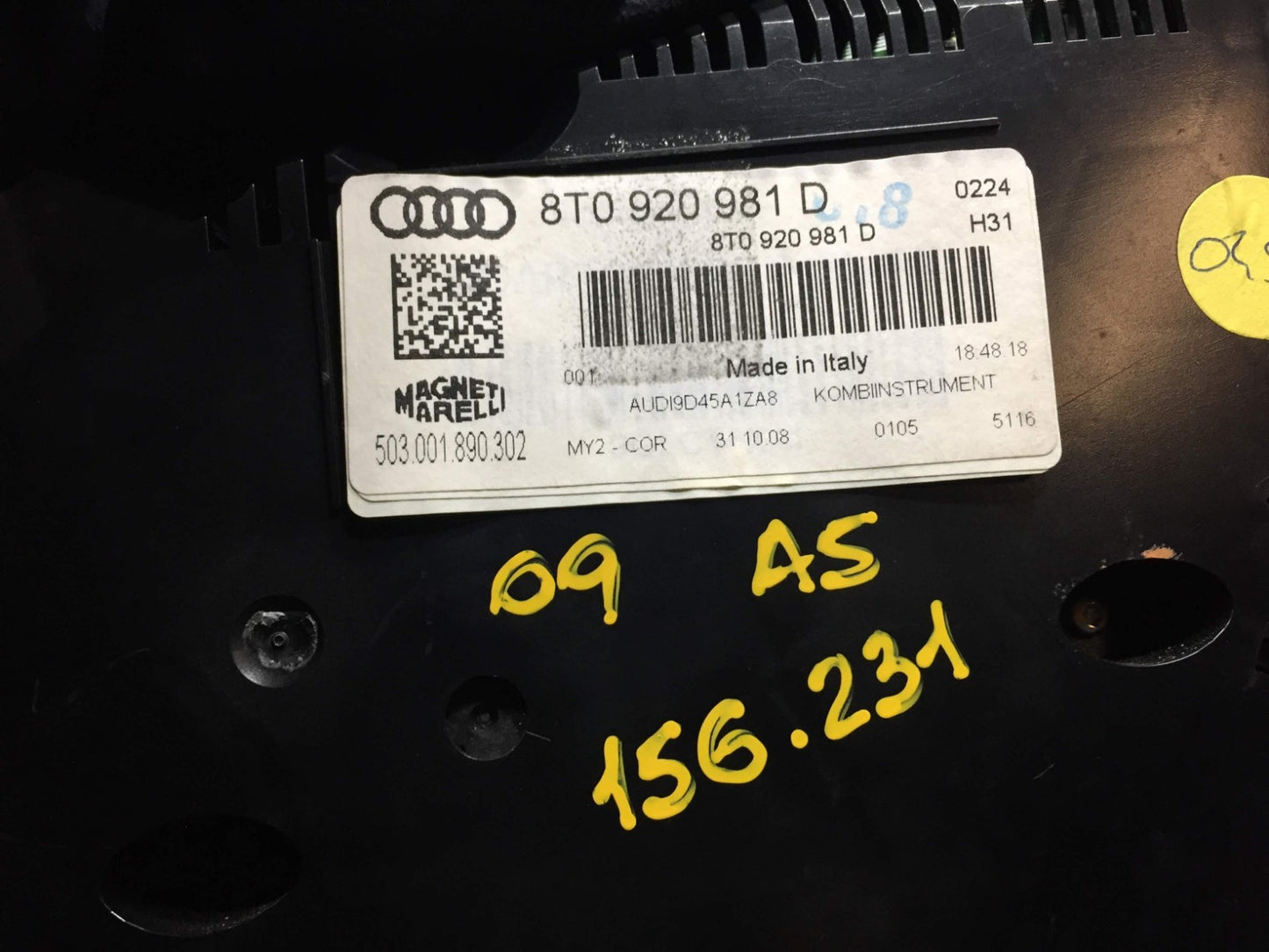 2009 Audi A5 Quatro Instrument Cluster Speedometer OEM