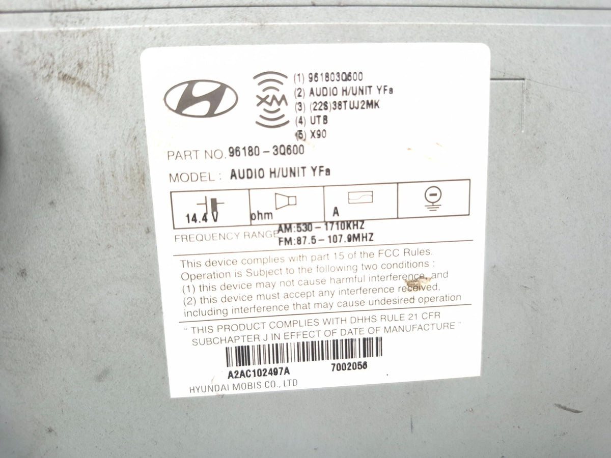 2012 - 2015 Hyundai Sonata AM FM Xm Radio Cd Mp3 Player Receiver 96180-3q600 OEM