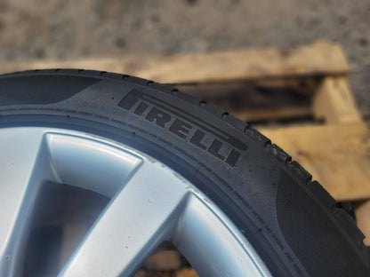06-09 Audi A4 Wheel Rim W/ Tire Pirelli P Zero 245/45r17 Pair Two OEM