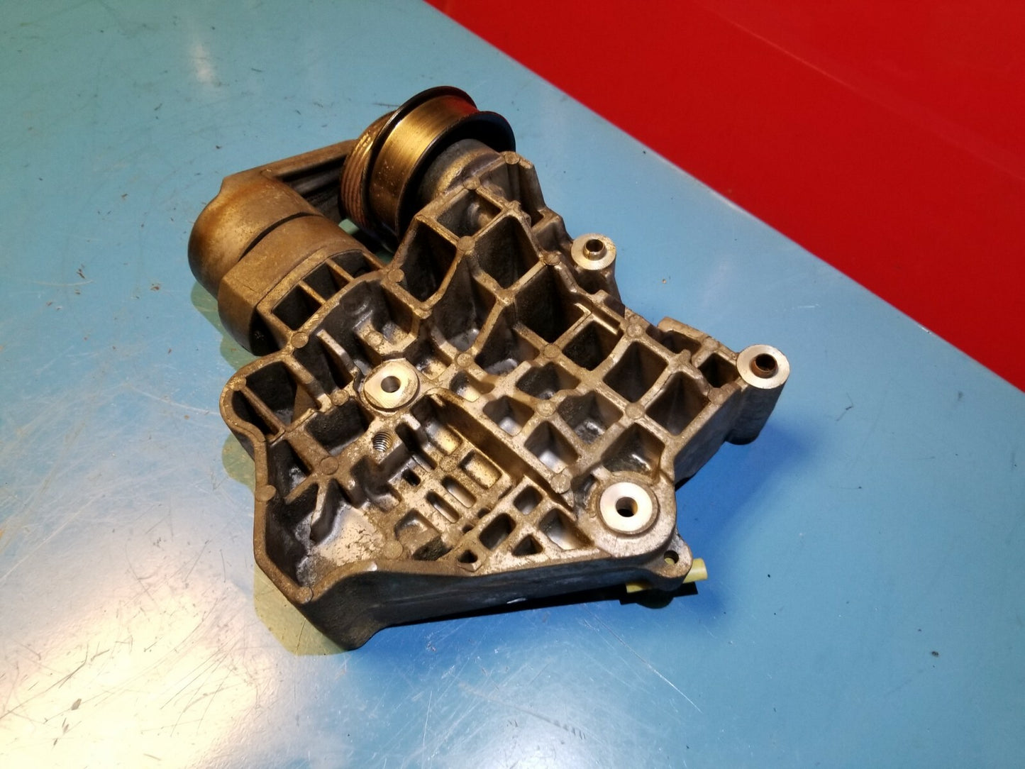 2009 Range Rover Sport Alternator Support Mount Bracket W/ Tensioner Pulley OEM