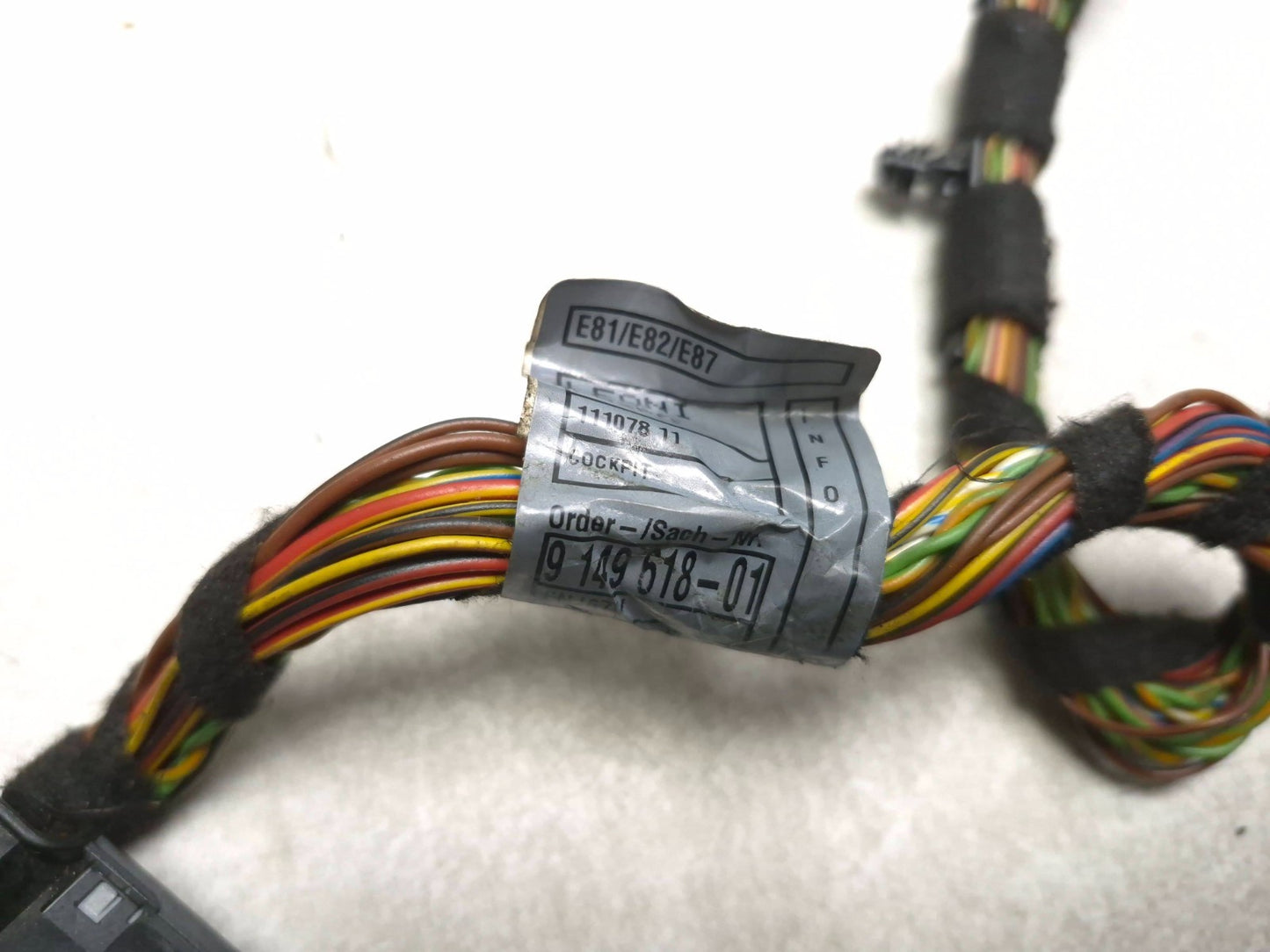 2008 BMW 128i Dash Cockpit  Wire Harness 9149618 OEM