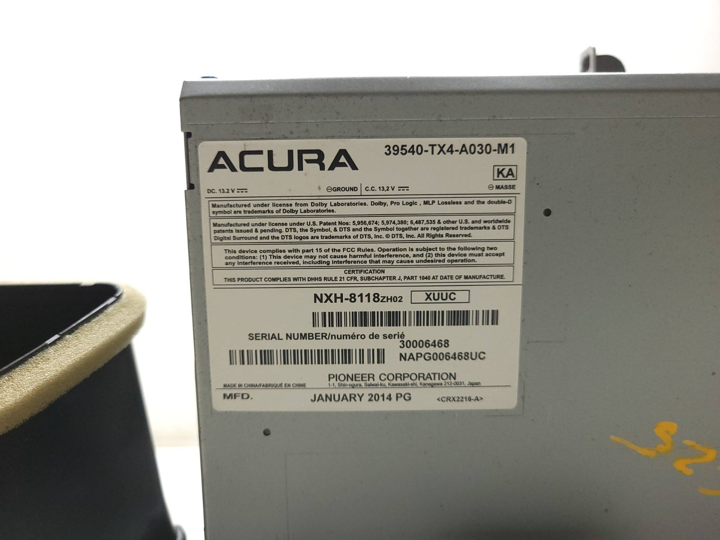13-15 Acura RDX Navigation Radio Receiver Audio Assembly 39540-tx4 OEM ✅