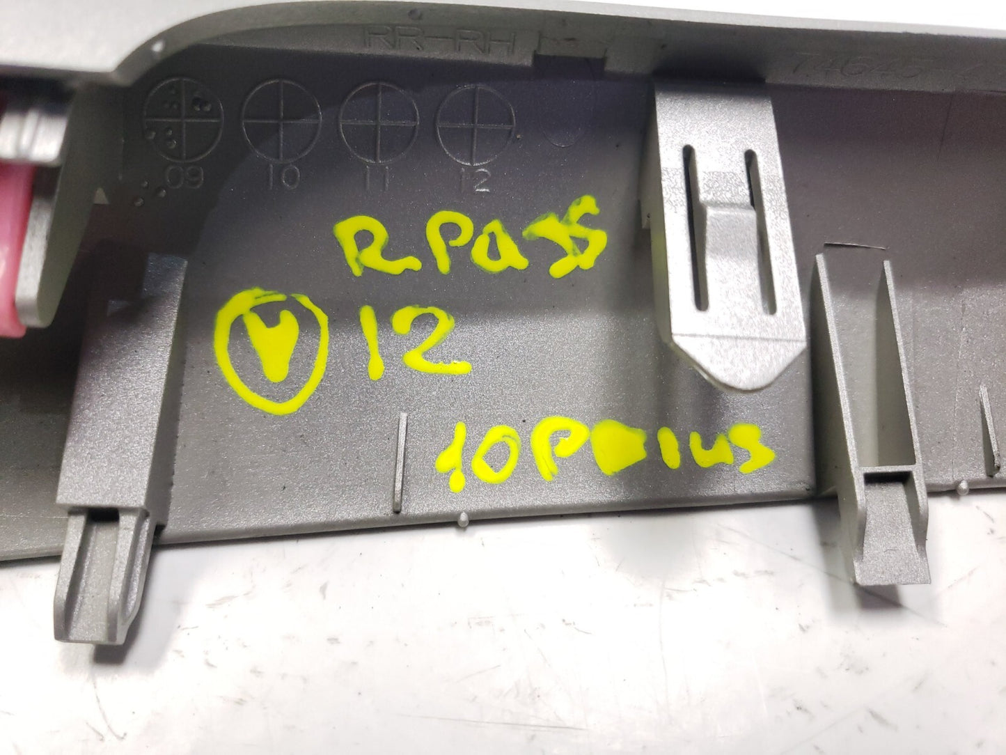 10-15 Toyota Prius Rear Door Panel Pull Handle Bezel Trim Passenger Side Rh OEM