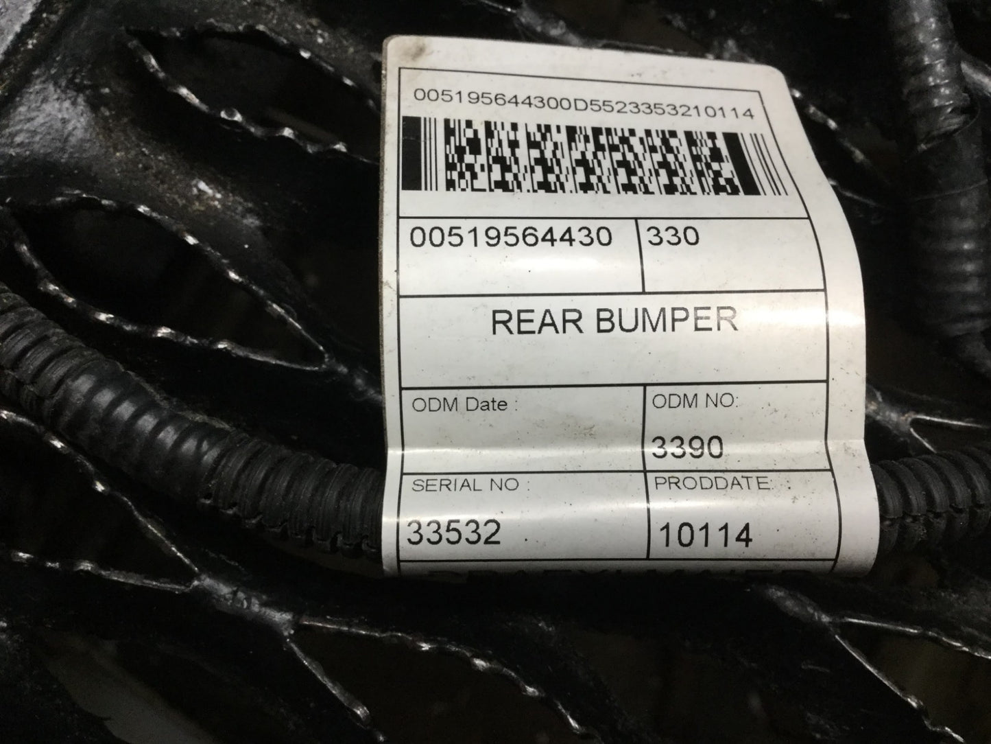 2014 Fiat 500l Rear Bumper Pdc Park Assist Sensors Wire Harness W/o Sensors OEM