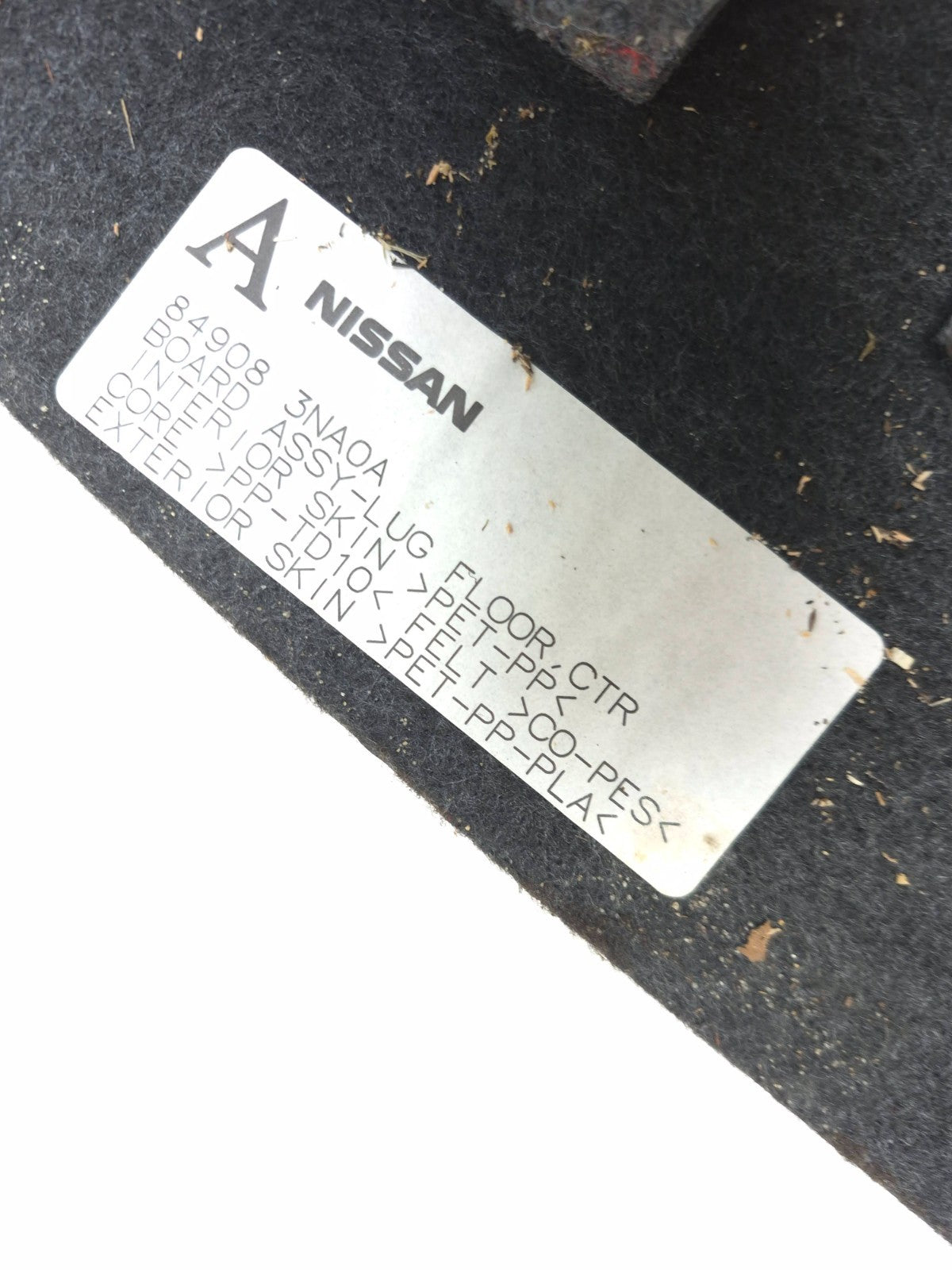 2012 Nissan Leaf Trunk Cargo Luggage Floor Trim Panel Cover  OEM