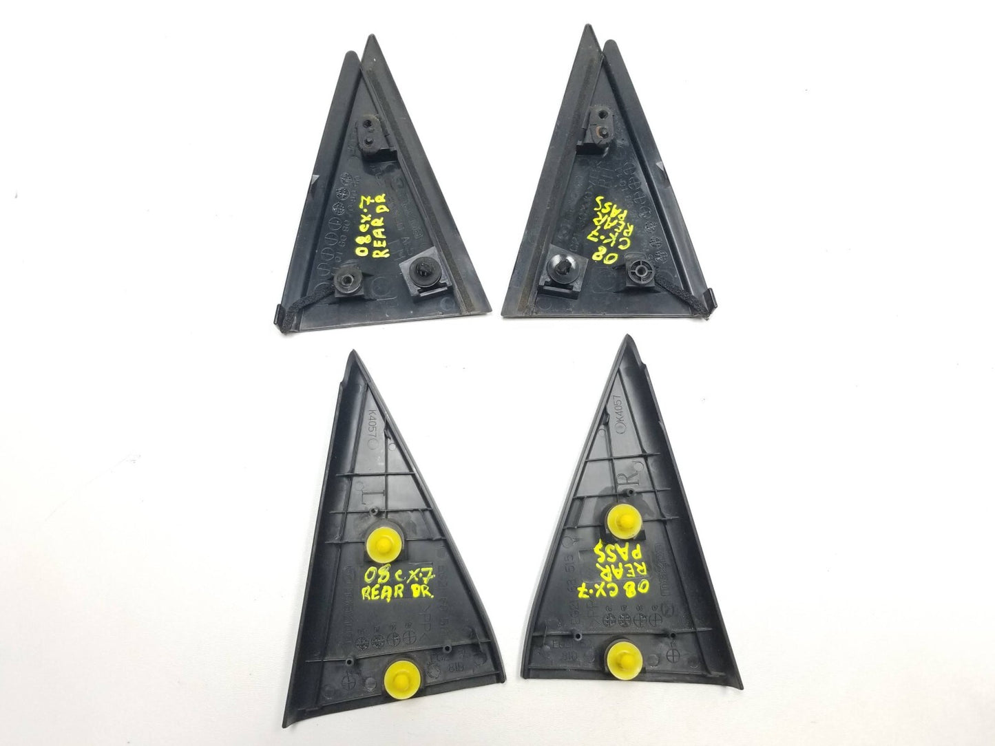2009 Mazda Cx-7 Rear Door Triangle Corner Molding Trim 4pcs OEM