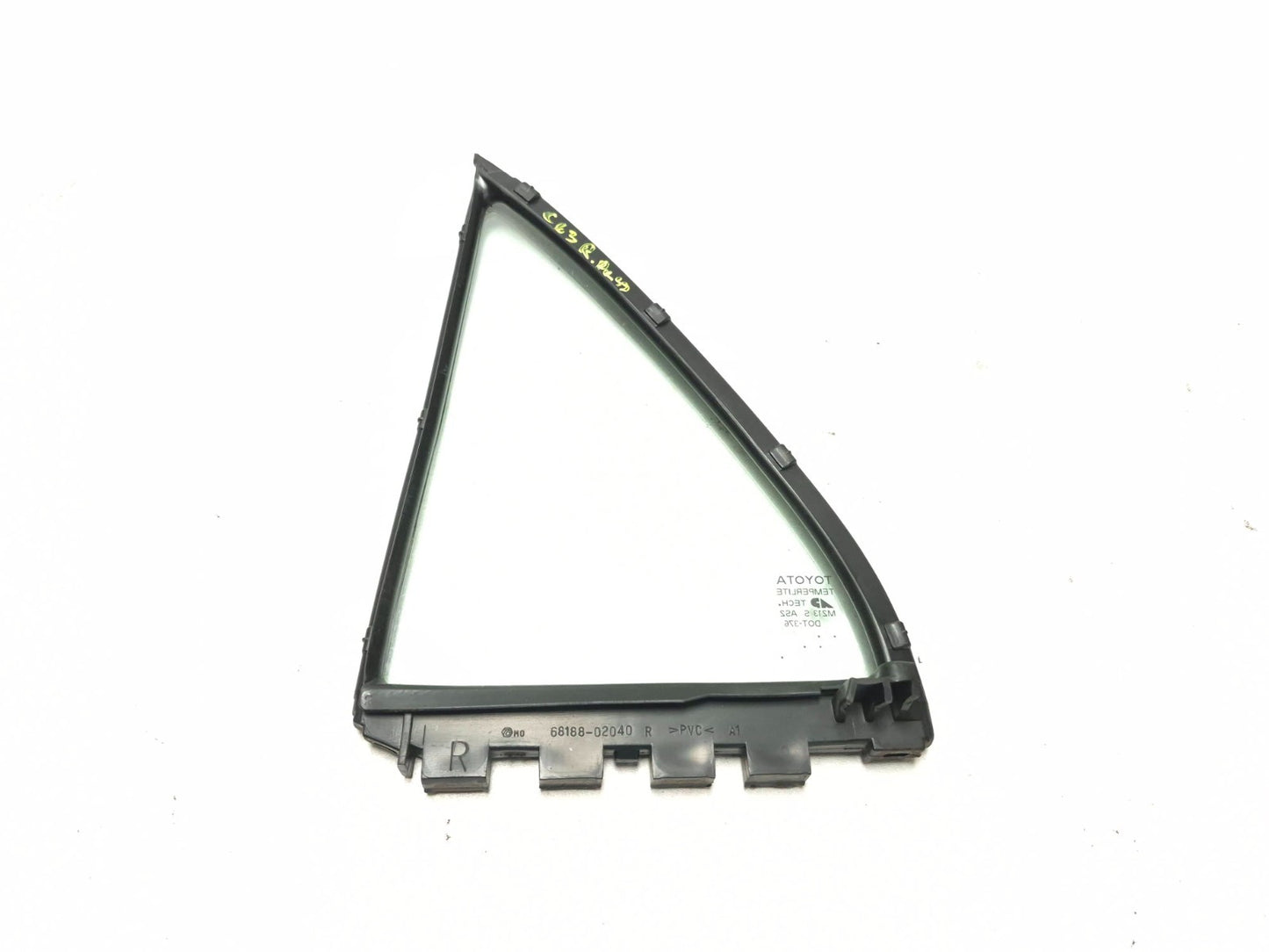2004 Toyota Corolla Rear Door Vent Window Glass Passenger Side Right OEM