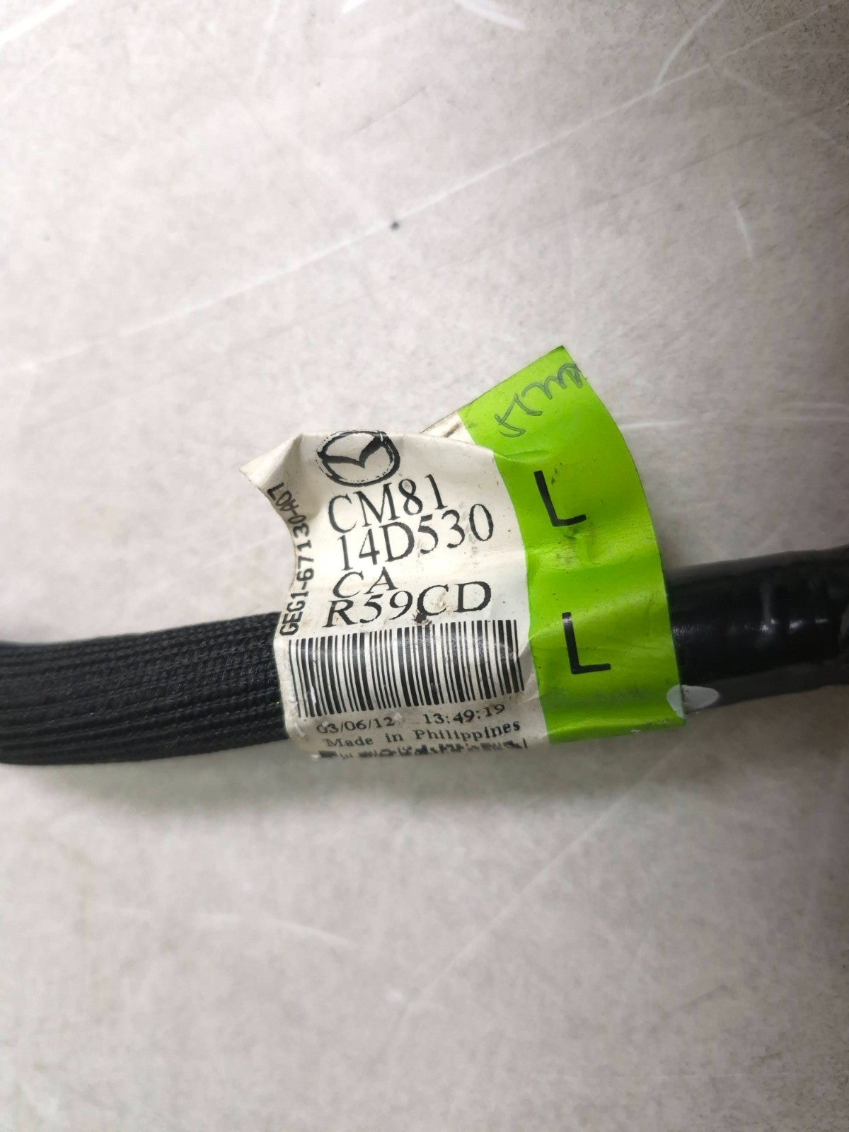 2012 Mazda 6 Trunk Lid Wiring Harness OEM