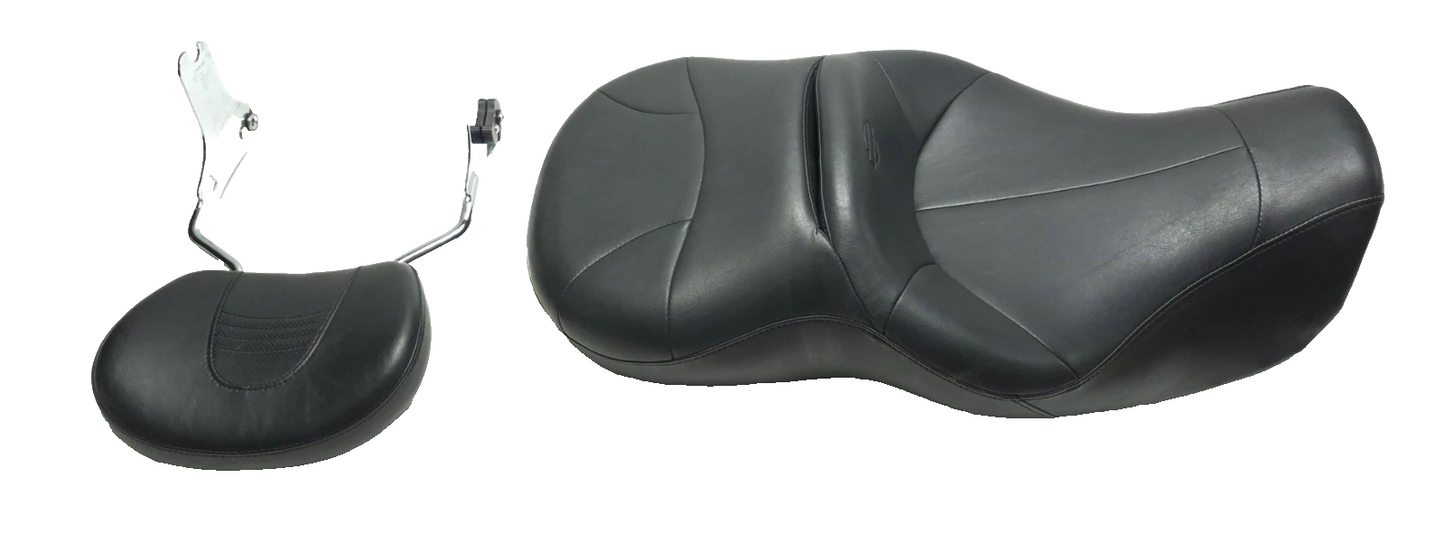 2007 Harley Touring Street Glide Seat & Passenger Backrest Pair OEM