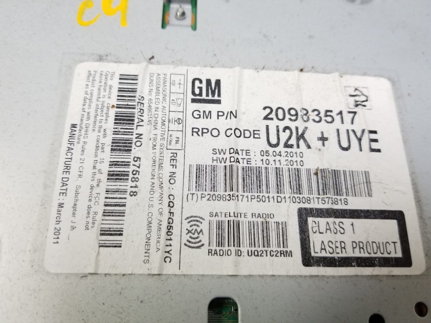 2010 - 2016 Cadillac SRX Head Units Cd Mp3 Radio OEM