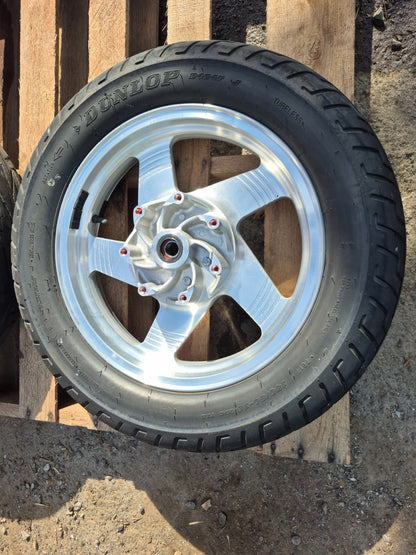 2001 Kawasaki Vulcan 1500 Vn1500 Wheel Rim & Tire Front & Rear *straight* OEM