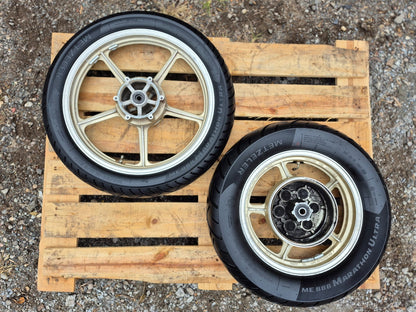 1996 Yamaha Virago Xv750 Rear & Front Wheel W/ Tire Pair 15" 19" OEM