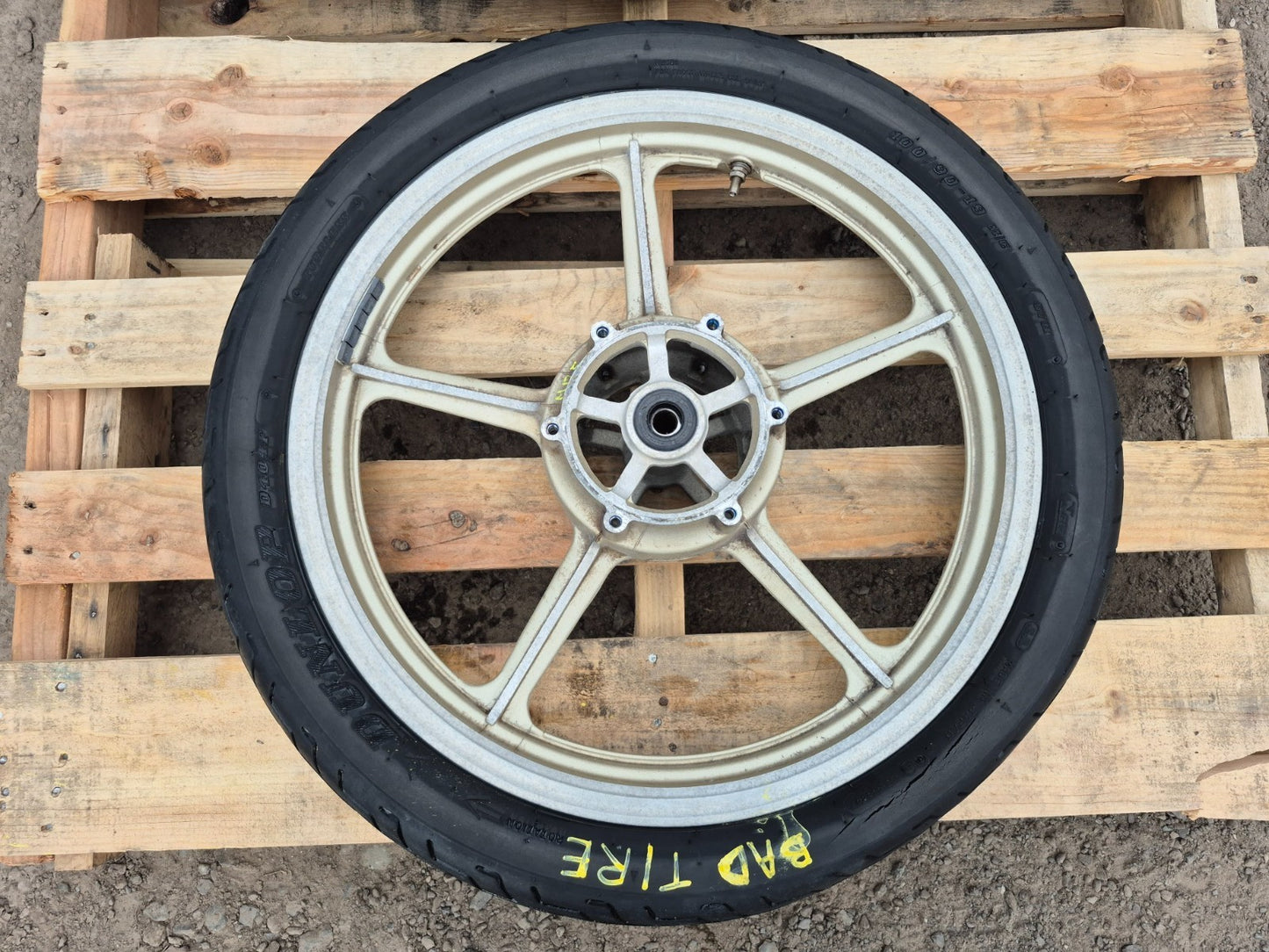 1993 Yamaha Xv750 Wheel Rim W/ Tire Front & Rear Pair R 19 R 15 OEM