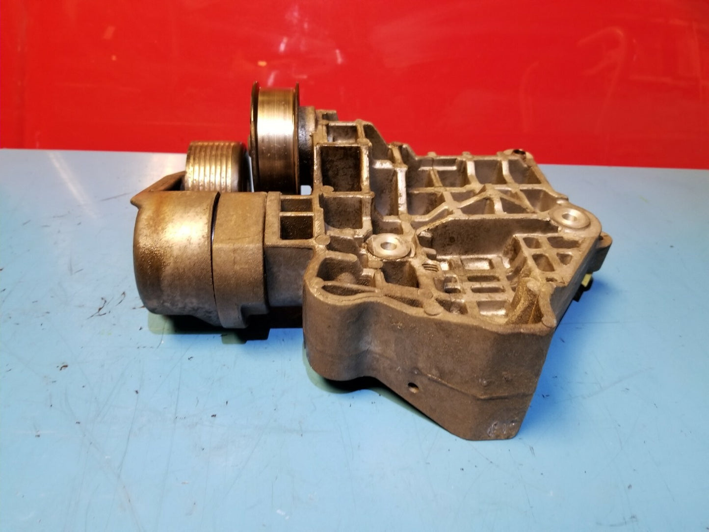 2009 Range Rover Sport Alternator Support Mount Bracket W/ Tensioner Pulley OEM