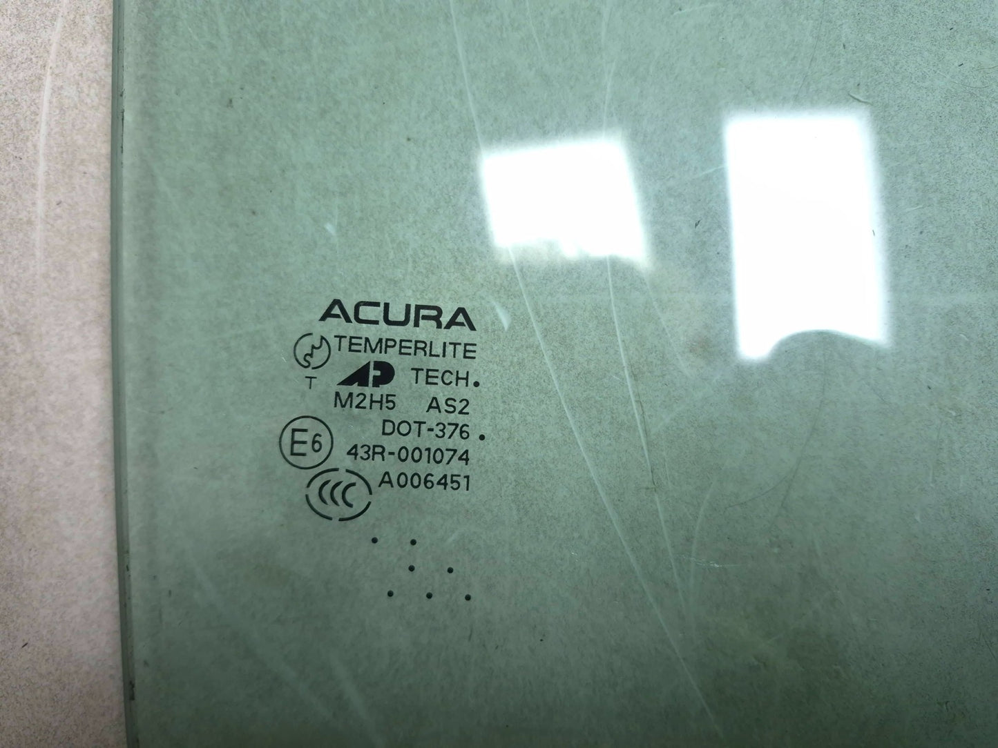2007 Acura Tl Type-s Rear Door Window Glass Passenger Side Right OEM