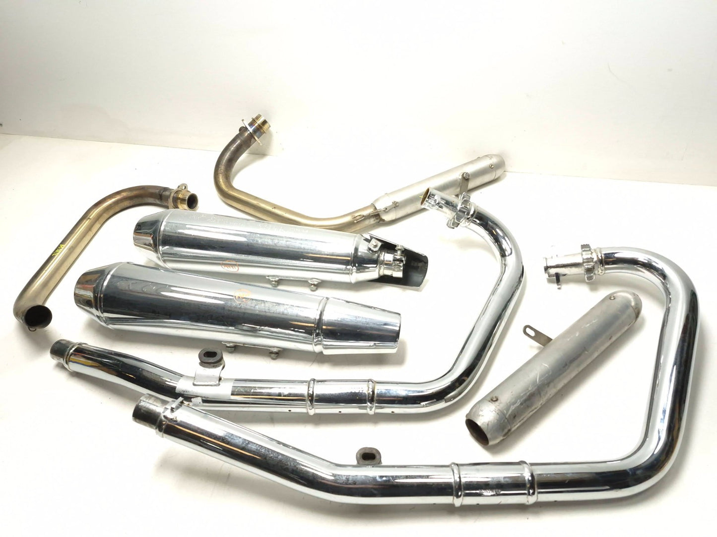 2022 Royal Enfield Int650 Exhaust Header Pipe Muffler & Heat Shield Lh & Rh OEM