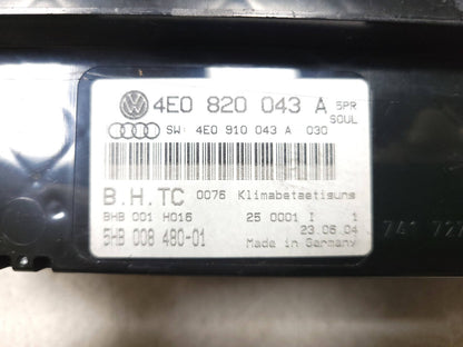 2004 - 2010 Audi A8l A8 S8 Ac Climate  Temperature Control Switch OEM