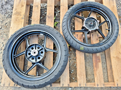 2008 Kawasaki Ninja 250r Ex250 Wheel Rim & Tire Front & Rear *straight* OEM