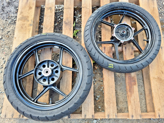 2008 Kawasaki Ninja 250r Ex250 Wheel Rim & Tire Front & Rear *straight* OEM