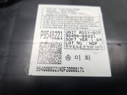 17 18 Kia Forte Bcm Body Control Module 95400-b0221 OEM 49k Miles