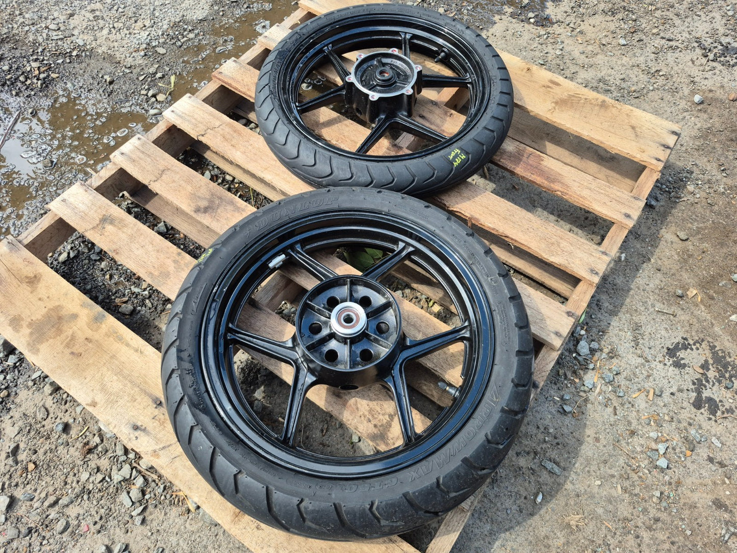 2008 Kawasaki Ninja 250r Ex250 Wheel Rim & Tire Front & Rear *straight* OEM