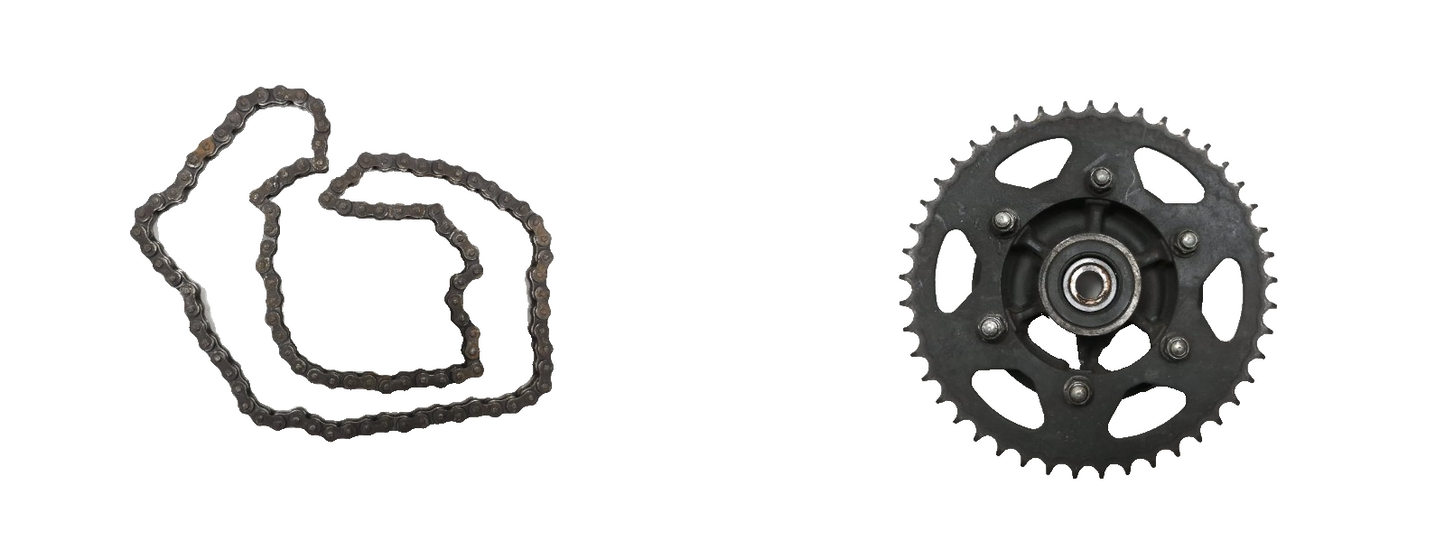 2008 Kawasaki Ninja 250r Ex250j Rear Sprocket Assy & Drive Chain Pair OEM