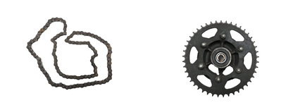 2008 Kawasaki Ninja 250r Ex250j Rear Sprocket Assy & Drive Chain Pair OEM