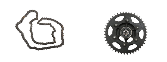 2008 Kawasaki Ninja 250r Ex250j Rear Sprocket Assy & Drive Chain Pair OEM