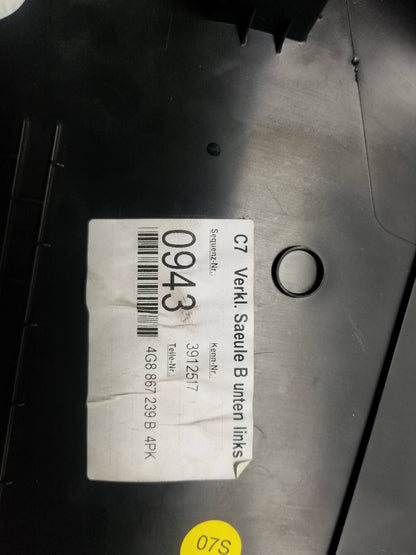 12 13 14 15 16 17 Audi A7 Center Lower B Pillar Trim Cover Left Driver Side OEM