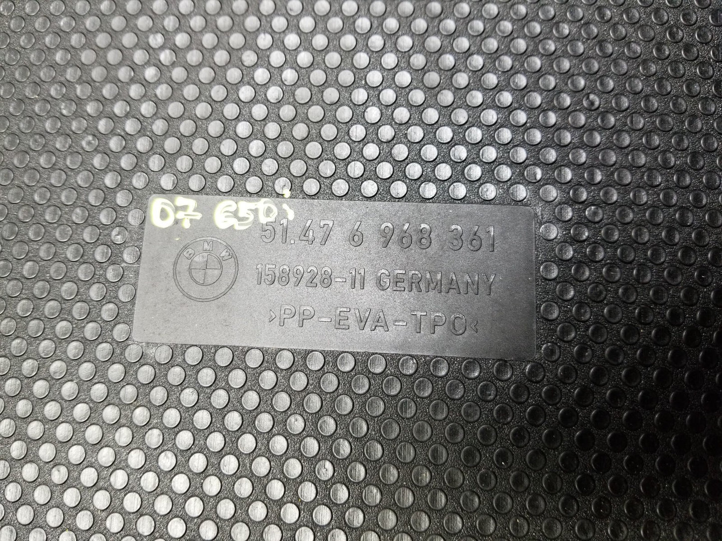 2007 BMW 650i Rear Trunk Floor Mat OEM