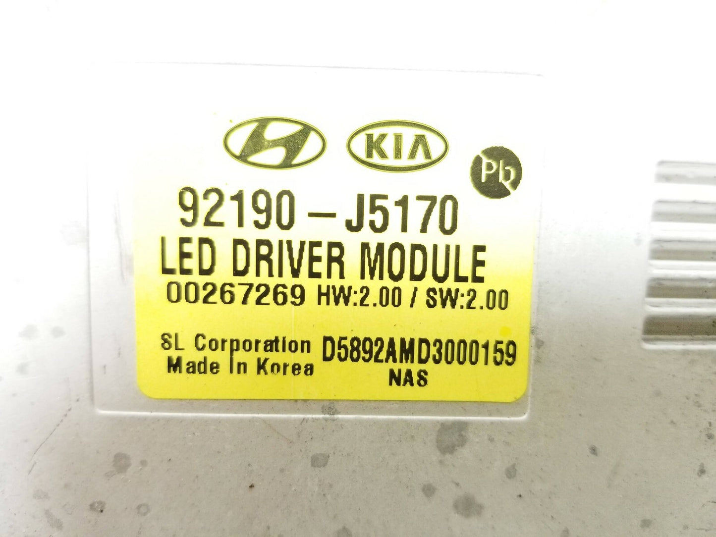 2022 Kia Stinger Headlight Led Driver Module OEM