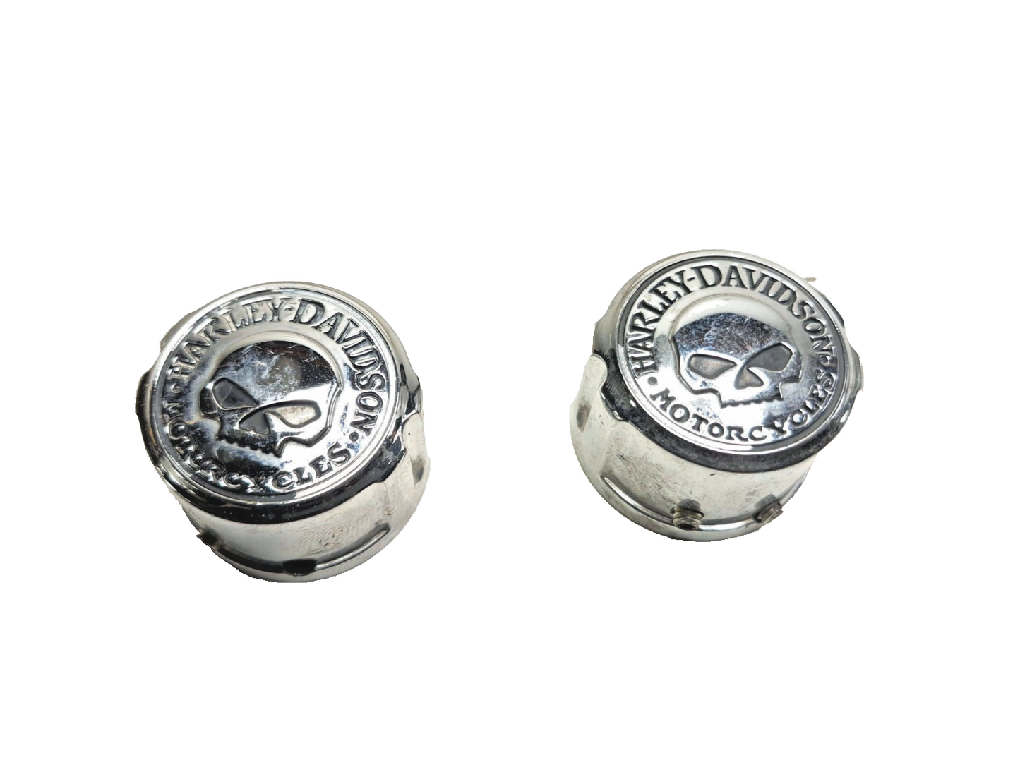2004 Harley-davidson Softail Flstc Willie G Skull Front Axle Nut Cover 2pcs