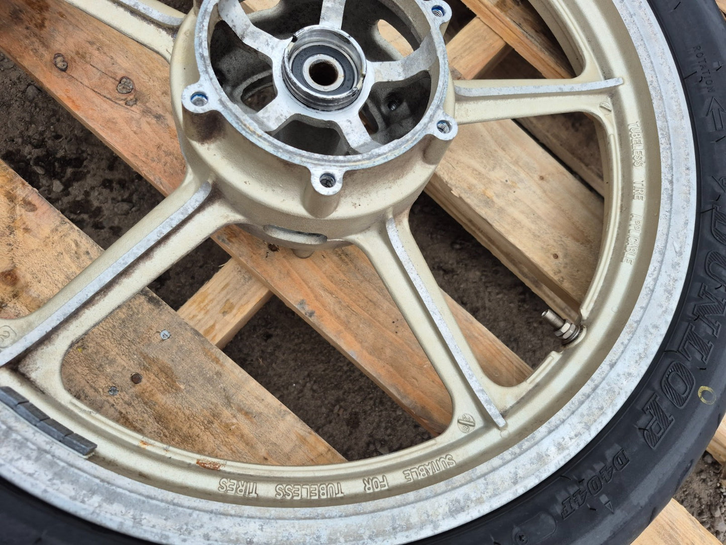 1993 Yamaha Xv750 Wheel Rim W/ Tire Front & Rear Pair R 19 R 15 OEM