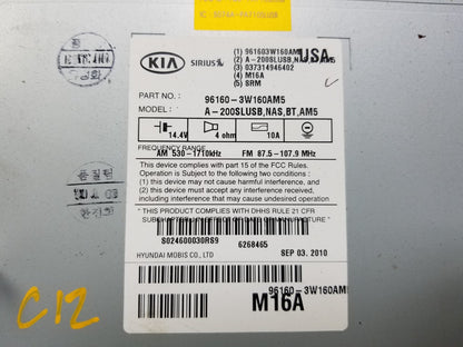 2011 - 2013 Kia Sportage Cd AM FM Radio Media Receiver OEM