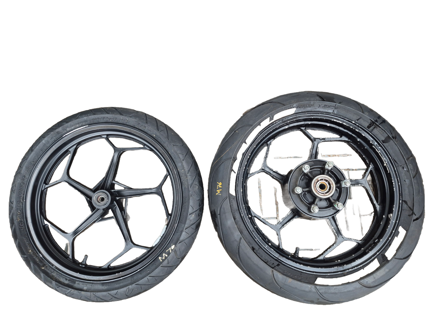 2014 Kawasaki Ninja 300 Ex300a Rear & Front Wheel W/ Tire R 17 OEM