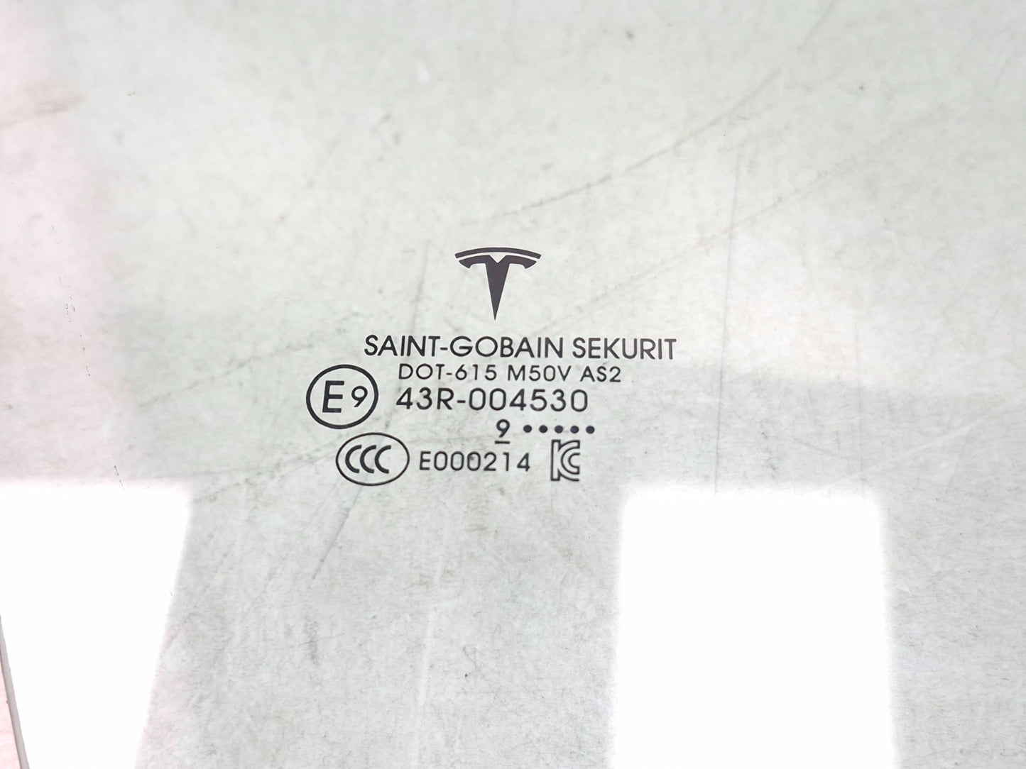 2019 Tesla Model 3 Front Door Window Glass Passenger Side Right OEM