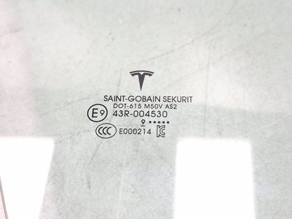 2019 Tesla Model 3 Front Door Window Glass Passenger Side Right OEM