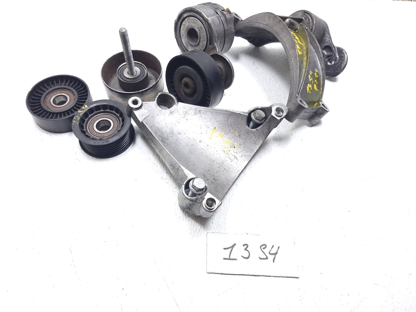 2013 Audi S4 3.0l Drive Belt Pulley Tensioner & Mount Bracket Set OEM
