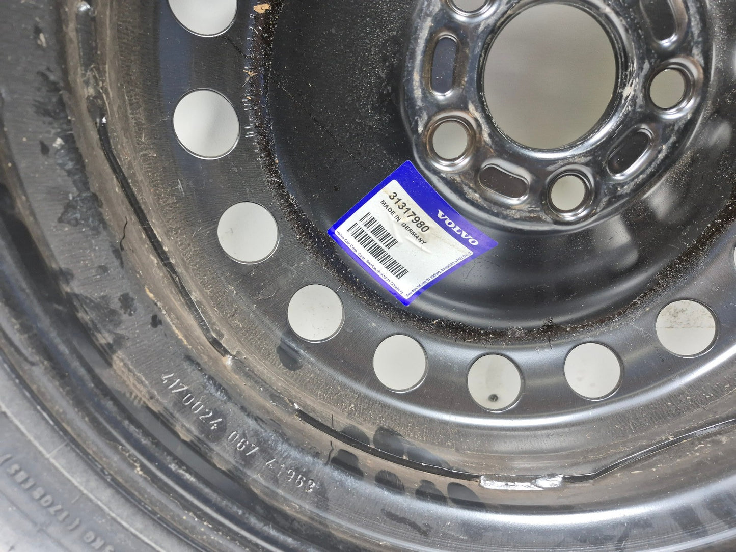 2013 Volvo S60 Compact Spare Tire Wheel 125/80r17 OEM 31317980