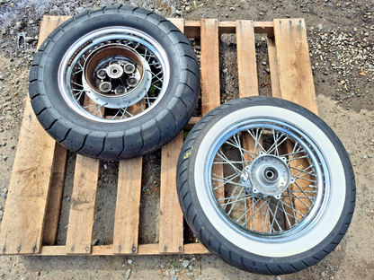 1999 Yamaha V Star Xvs650 Classic Wheel Rim & Tire Front & Rear *straight* OEM